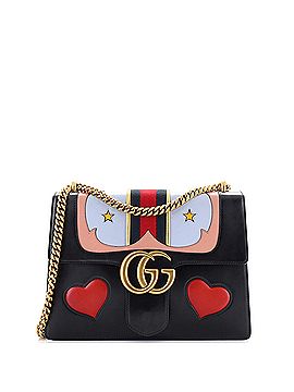 Gucci Web Heart GG Marmont Chain Shoulder Bag Leather Medium (view 1)