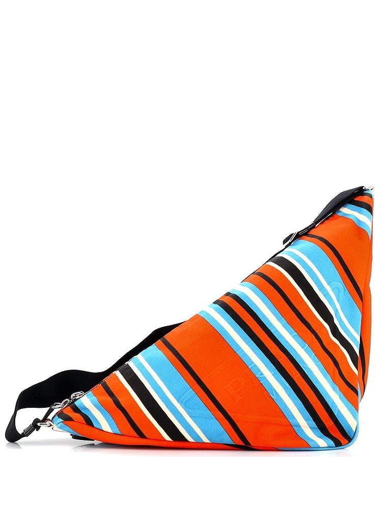 Prada 100% Canvas Plain Multi Color Triangle Logo Zip Crossbody Bag Printed Canvas Large One size - photo 1