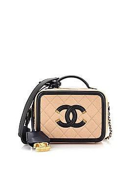 Chanel Filigree Vanity Case Quilted Caviar Small (view 1)