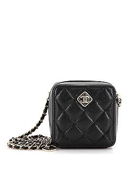 Chanel Diamond Resin Square Clutch with Chain Quilted Caviar (view 1)