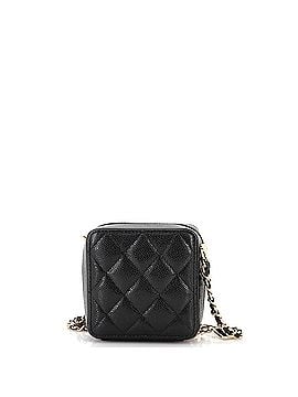 Chanel Diamond Resin Square Clutch with Chain Quilted Caviar (view 2)