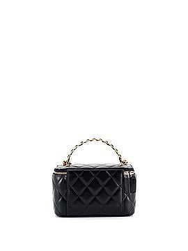 Chanel Pick Me Up Logo Handle Vanity Case with Chain Quilted Lambskin Small (view 2)
