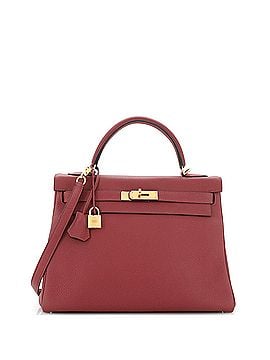 Hermès Kelly Handbag Red Clemence with Gold Hardware 32 (view 1)