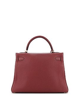 Hermès Kelly Handbag Red Clemence with Gold Hardware 32 (view 2)