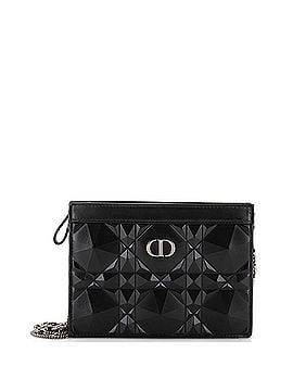 Christian Dior Caro Zipped Pouch With Chain Diamond Motif Cannage Calfskin (view 1)