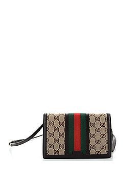 Gucci Web Wallet on Strap GG Canvas Small (view 1)