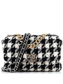 Chanel 19 Flap Bag Quilted Houndstooth Tweed and Ribbon Large (view 1)