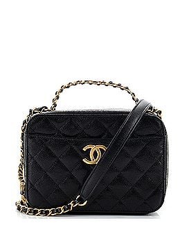 Chanel Pick Me Up Logo Handle Vanity Case Quilted Caviar Small (view 1)