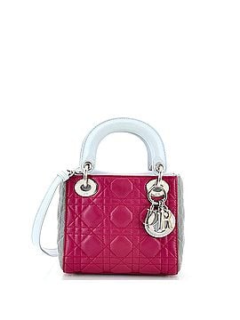 Christian Dior Tricolor Lady Dior Bag Cannage Quilt Leather Mini (view 1)