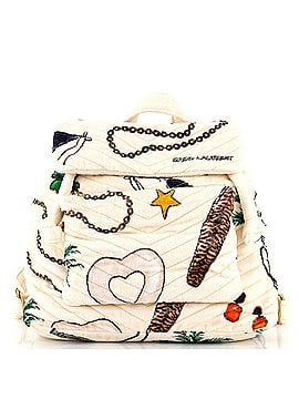Saint Laurent Summer Backpack Quilted Printed Terry Cloth (view 1)