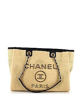 Chanel Deauville Tote Straw with Chain Detail Small (view 1)