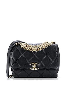 Chanel Crystal Logo Letters Chain Handle Flap Bag Quilted Lambskin Mini (view 1)