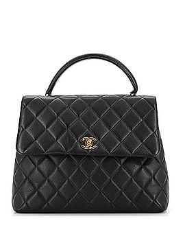 Chanel Vintage Classic Top Handle Flap Bag Quilted Caviar Jumbo (view 1)