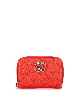 Chanel Textured CC Zip Coin Purse Quilted Caviar Small (view 1)