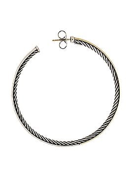 David Yurman Crossover Hoop Earrings Sterling Silver and 18K Yellow Gold 64mm (view 2)
