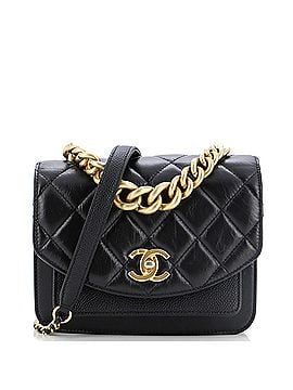 Chanel Chain Handle Flap Bag Quilted Calfskin with Caviar Mini (view 1)