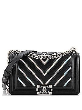 Chanel Boy Flap Bag Chevron Lambskin with Holographic PVC Old Medium (view 1)