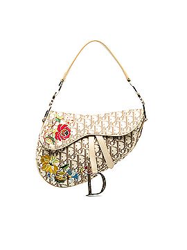 Dior Oblique Floral Embroidered Saddle (view 1)
