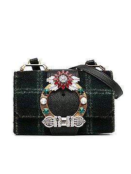 Miu Miu Wool Tartan Jewels Embellished Crossbody Bag (view 1)