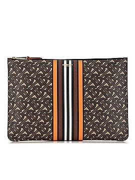 Burberry Multicolor TB Monogram Coated Canvas Clutch (view 1)