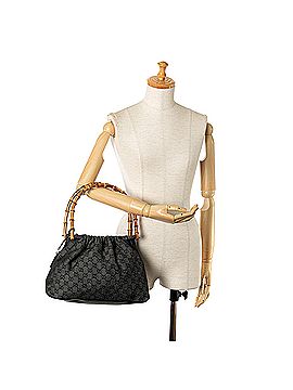 Gucci GG Denim Bamboo Handbag (view 2)