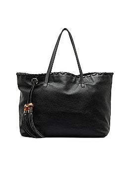 Gucci Leather Bamboo Tassel Tote (view 1)