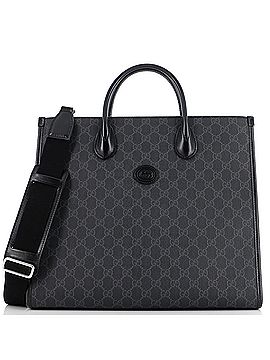 Gucci Structured Top Handle Open Tote GG Coated Canvas Medium (view 1)