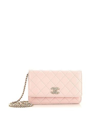 Chanel Twisted Crystals CC Wallet on Chain Quilted Caviar (view 1)