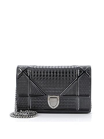 Christian Dior Diorama Wallet on Chain Cannage Embossed Calfskin (view 1)