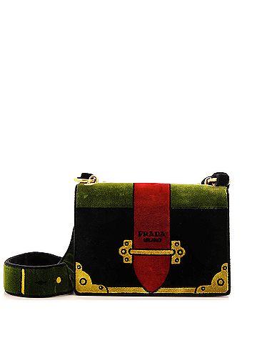 Prada Cahier Crossbody Bag Printed Velvet Small (view 1)