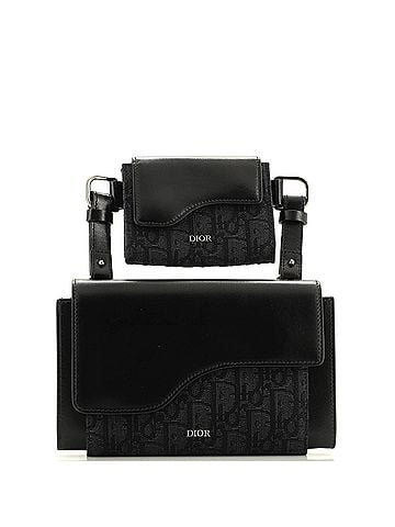 Christian Dior Elite Shoulder Pouch Oblique Canvas and Calfskin (view 1)