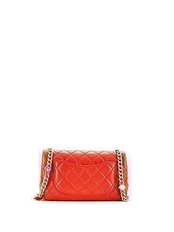 Chanel Pearl Samba Resin Chain Flap Bag Quilted Lambskin Mini (view 2)