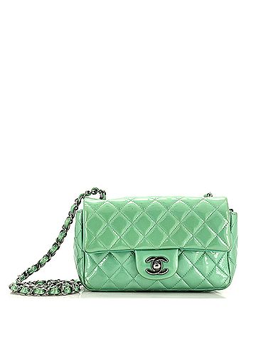 Chanel Classic Single Flap Bag Quilted Patent Mini (view 1)