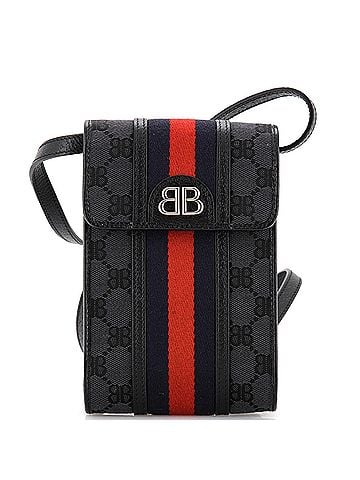 Balenciaga x Gucci The Hacker Project Web Phone Bag BB Coated Canvas (view 1)