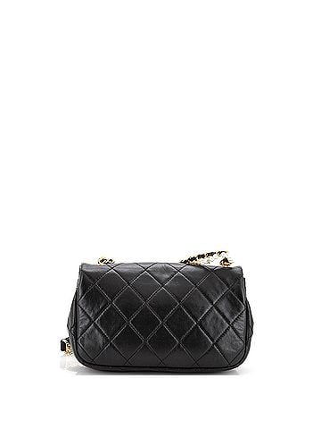 Chanel Crystal Pearls Chain Flap Bag Quilted Calfskin Small (view 2)