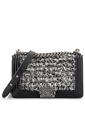 Chanel Boy Flap Bag Braided Tweed Old Medium (view 1)