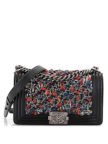 Chanel Boy Flap Bag Braided Tweed Old Medium (view 1)