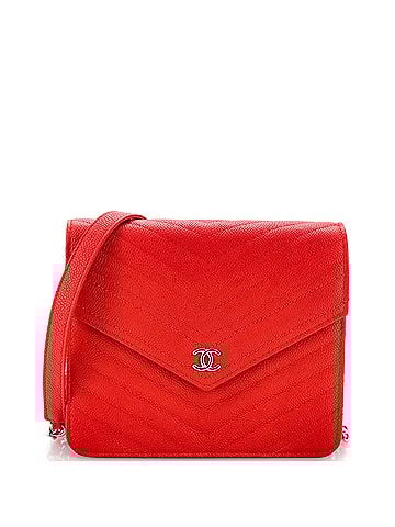 Chanel Square Wallet on Chain Chevron Caviar (view 1)