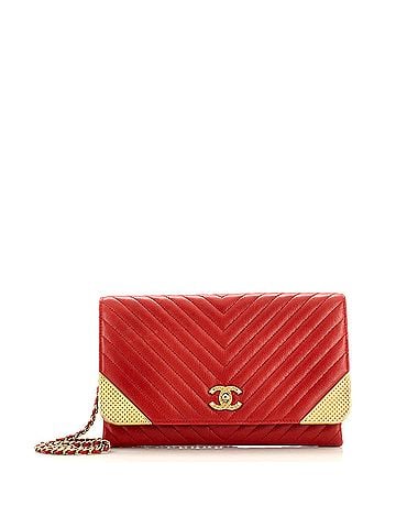Chanel Rock The Corner Flap Clutch on Chain Chevron Calfskin (view 1)