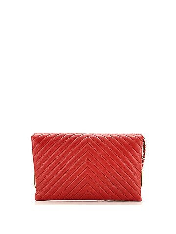 Chanel Rock The Corner Flap Clutch on Chain Chevron Calfskin (view 2)