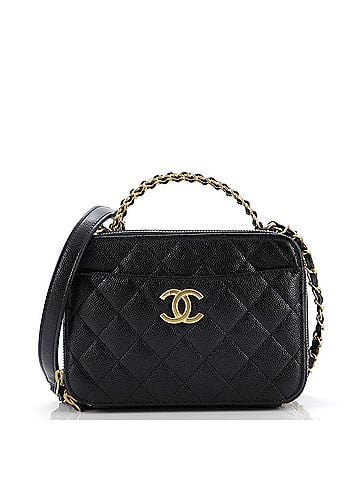 Chanel Pick Me Up Logo Handle Vanity Case Quilted Caviar Small (view 1)