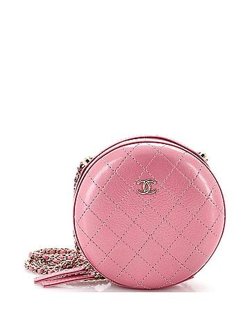 Chanel Round Chain Crossbody Bag Stitched Calfskin Small (view 1)