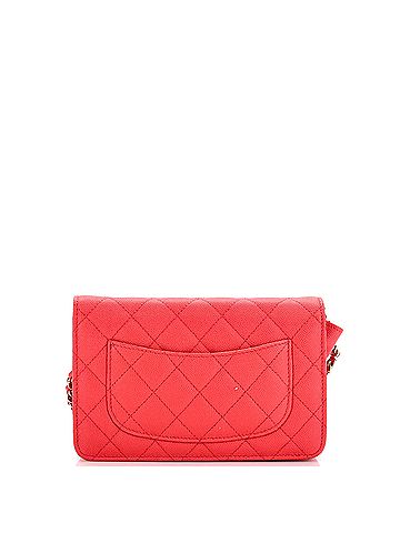 Chanel Textured CC Wallet on Chain Quilted Caviar (view 2)