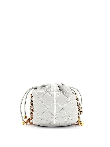 Chanel Medallion Charms Drawstring Bucket Bag Quilted Caviar Mini (view 2)
