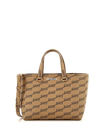 Balenciaga Signature East-West Shopper Tote BB Monogram Coated Canvas Small (view 1)