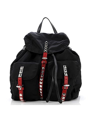 Prada New Vela Backpack Tessuto with Studded Leather (view 1)