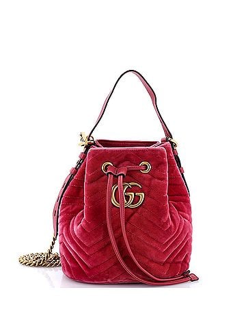 Gucci GG Marmont Bucket Bag Matelasse Velvet Small (view 1)