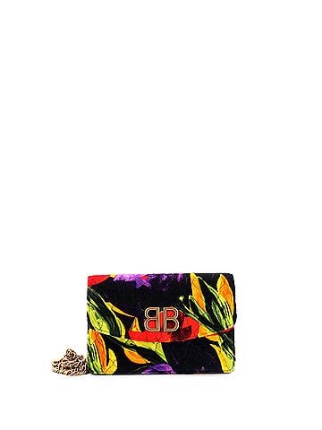 Balenciaga BB Chain Wallet Quilted Printed Velvet (view 1)
