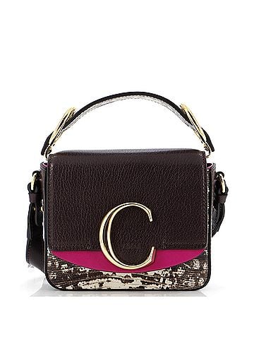 Chloé C Flap Bag Leather with Lizard Embossed Detail Mini (view 1)