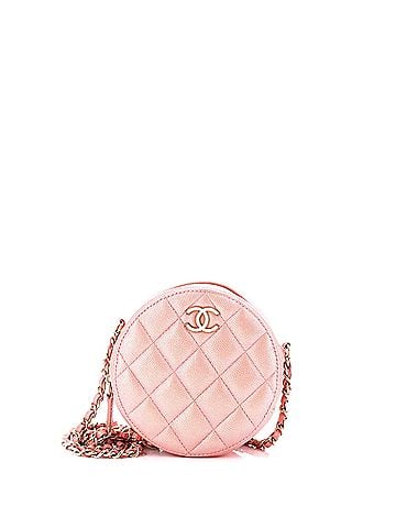 Chanel Round Clutch with Chain Quilted Iridescent Caviar Mini (view 1)